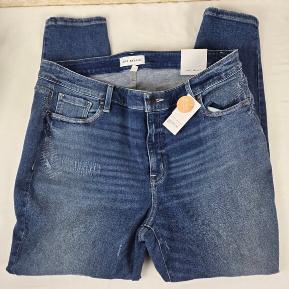 Lane Bryant Size 20 Mid-Rise Skinny Jean Flex Magic Waistband Distressed NWT - Picture 1 of 16